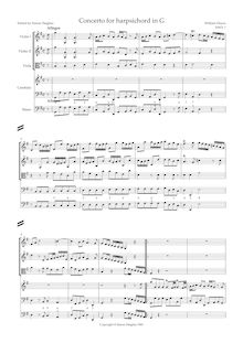 Partition compléte, clavecin Concerto en G, G Major, Hayes, William