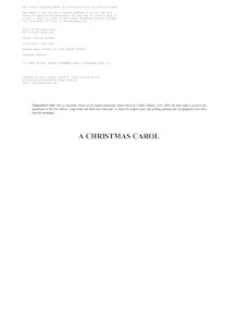 A Christmas Carol - The original manuscript