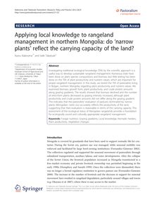 Applying local knowledge to rangeland management in northern Mongolia: do ‘narrow plants’ reflect the carrying capacity of the land?