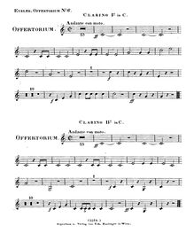 Partition trompettes 1 & 2 (Clarini; on one sheet), Timebunt Gentes, Offertorium, HV 87