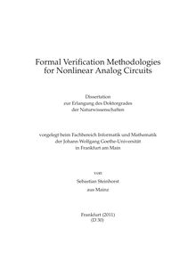 Formal verification methodologies for nonlinear analog circuits [Elektronische Ressource] / von Sebastian Steinhorst