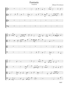 Partition Fantasia VdGS No.8 - partition complète (Tr T T B), fantaisies pour 4 violes de gambe