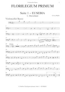 Partition violoncelles / Basses, Florilegium primum, 7 Suites for Strings