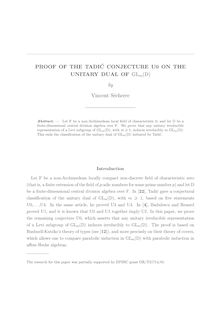 PROOF OF THE TADIC CONJECTURE U0 ON THE