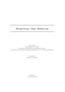 Ubiquitous user modeling [Elektronische Ressource] / vorgelegt von Dominikus Heckmann