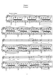 Partition complète (Original key), Extase, D major, Duparc, Henri