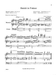 Partition Skizze No.3, 4 Skizzen für den Pedalflügel, Op.58, Schumann, Robert