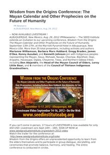 Wisdom from the Origins Conference: The Mayan Calendar and Other Prophecies on the Future of Humanity