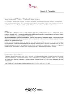 Memories of Walls, Walls of Memories - article ; n°1 ; vol.31, pg 231-239