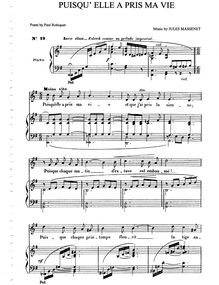 Partition complète (G Major: medium voix et piano), Poëme d amour
