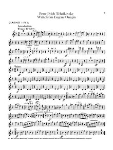 Partition clarinette 1, 2 (A), Eugene Onegin, Евгений Онегин ; Yevgeny Onegin ; Evgenii Onegin par Pyotr Tchaikovsky
