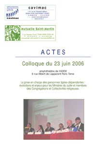 actes du colloque du 23 juin 2006 - FSI forfait soins infirmiers ...