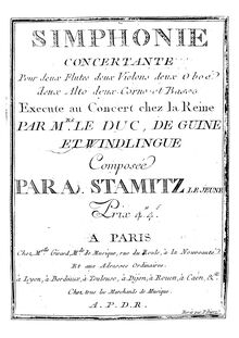 Partition hautbois 1, 2, Simphonie concertante No.2, G major, Stamitz, Anton