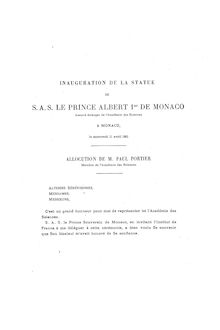 Albert 1er Prince souverain de Monaco novembre juin par Paul Portier inauguration d une statue