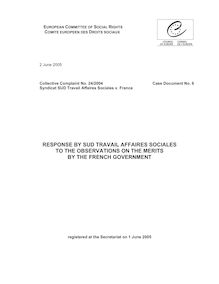 Response by sud travail affaires sociales to the observations on