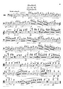 Partition de violoncelle, Waldszenen Op.82, Schumann, Robert