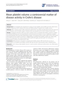 Mean platelet volume: a controversial marker of disease activity in Crohn’s disease
