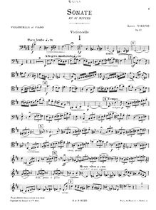 Partition de violoncelle, Sonate en Si Mineur, Cello Sonata in B minor, Op.27