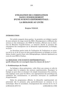 UTILISATION DE L ORDINATEUR DANS L ENSEIGNEMENT D UNE SCIENCE ...