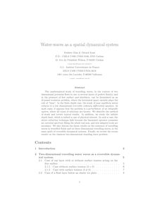 Water waves as a spatial dynamical system Frederic Dias Gerard Iooss