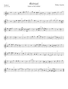 Partition viole de gambe aigue 1, madrigaux pour 5 voix, Anerio, Felice