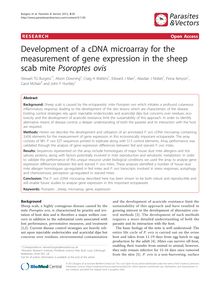 Development of a cDNA microarray for the measurement of gene expression in the sheep scab mite Psoroptes ovis