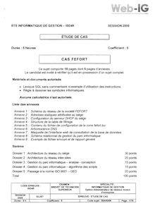 Etude de cas 2009 ARLE Admin. de Réseaux Locaux d Entreprise BTS Informatique de gestion