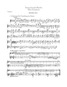 Partition violons I, Die Schöpfung, Hob.XXI:2, The Creation, Haydn, Joseph