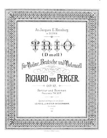 Partition violon, corde Trio, D minor, Perger, Richard von