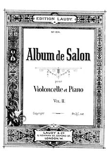 Partition de piano et partition de violoncelle, Evening Song, Op.5