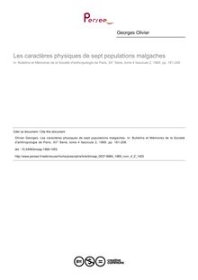 Les caractères physiques de sept populations malgaches - article ; n°2 ; vol.4, pg 181-208