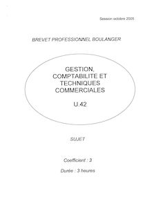Gestion - Comptabilité et techniques commerciales 2005 BP - Boulanger