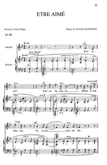 Partition complète (B♭ Major: medium voix et piano), Être aimé