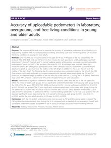 Accuracy of uploadable pedometers in laboratory, overground, and free-living conditions in young and older adults