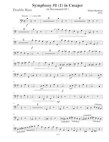 Partition Basses, Symphony No.1, C major, Rondeau, Michel par Michel Rondeau