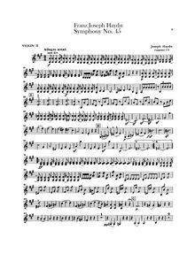 Partition violons II, Symphony No.45 en F♯ minor “Farewell”, Sinfonia No.45 Abschiedsymphonie