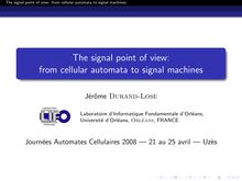 The signal point of view: from cellular automata to signal machines