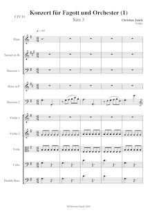 Partition Third mouvement, basson Concerto No.1 en G major, Konzert für Fagott und Orchester Nr. 1