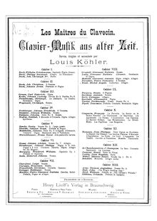 Partition Volume 11, Les maitres du clavecin, Clavier-musik aus alter Zeit ; Old Keyboard Music