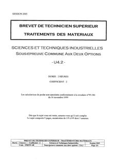 Btstm sciences techniques industrielles 2005
