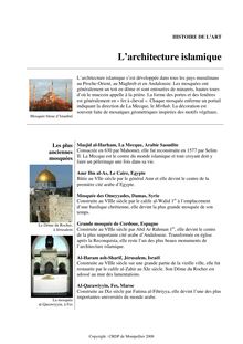 Histoire de l art - L architecture islamique