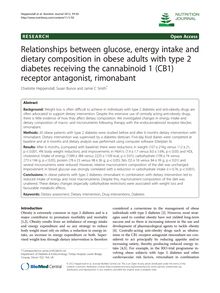 Relationships between glucose, energy intake and dietary composition in obese adults with type 2 diabetes receiving the cannabinoid 1 (CB1) receptor antagonist, rimonabant