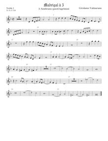 Partition viole de gambe aigue 1, Madrigali a 5 voci, Libro 2, Valmarano, Girolamo par Girolamo Valmarano