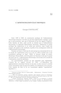 L’administration électronique - article ; n°2 ; vol.58, pg 673-725