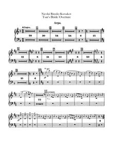 Partition harpe, pour Tsar s Bride, Царская Невеста&nbsp;; Des Zarenbraut&nbsp;; La fiancée du Tzar