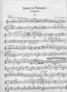Partition trompette 1, violoncelle Concerto, Koncert pro violoncello a orchestr