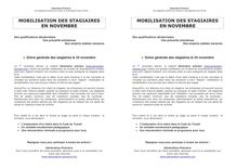 MOBILISATION DES STAGIAIRES EN NOVEMBRE MOBILISATION DES ...