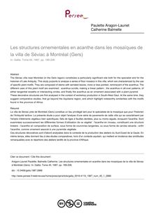 Les structures ornementales en acanthe dans les mosaïques de la villa de Séviac à Montréal (Gers) - article ; n°1 ; vol.45, pg 189-208