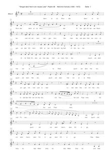 Partition Alto 2 , partie, Psalm No. 98, Schütz, Heinrich