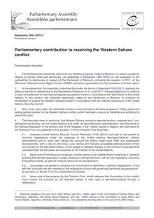le rapport du parlement européen sur le sahara occidental 